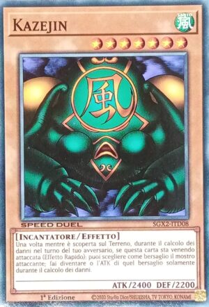 Kazejin - Rara Segreta - Speed Duel GX: Esami Paradox - SGX2-ITD08 - Italiano - Nuovo