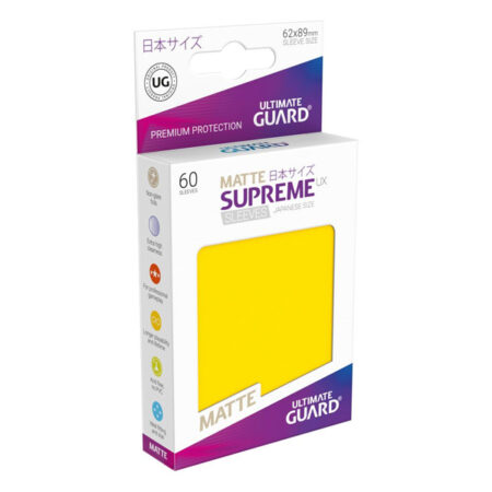 Bustine Protettive (60 Carte) Ultimate Guard Supreme UX Sleeves - Japanese Small Size 62x89 mm - Matte Yellow Opache Giallo