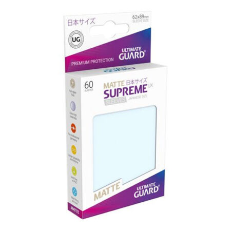 Bustine Protettive (60 Carte) Ultimate Guard Supreme UX Sleeves - Japanese Small Size 62x89 mm - Matte Transparent Opache Trasparenti