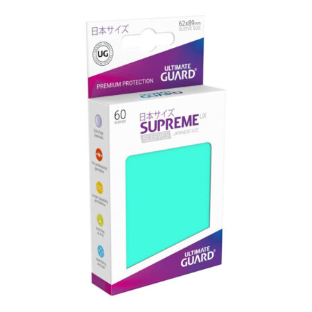 Bustine Protettive (60 Carte) Ultimate Guard Supreme UX Sleeves - Japanese Small Size 62x89 mm - Turquoise Turchese