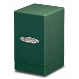 Porta Mazzo 100 Carte Tower Deck Box Radiant Satin con Porta Dadi – Amber Green Ambra Verde porta-mazzo