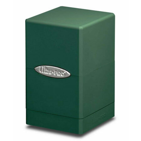 Porta Mazzo 100 Carte Tower Deck Box Radiant Satin con Porta Dadi - Amber Green Ambra Verde