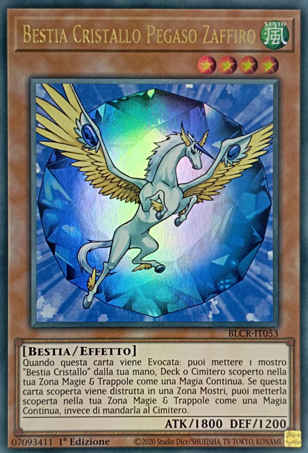 Bestia Cristallo Pegaso Zaffiro - Ultra Rara - Battaglie della Leggenda: Vendetta Cristallo - BLCR-IT053 - Italiano - Nuovo