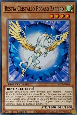 Bestia Cristallo Pegaso Zaffiro - Comune - Speed Duel Gx: Cofanetto Accademia del Duellante - SGX1-ITF08 - Italiano - Nuovo