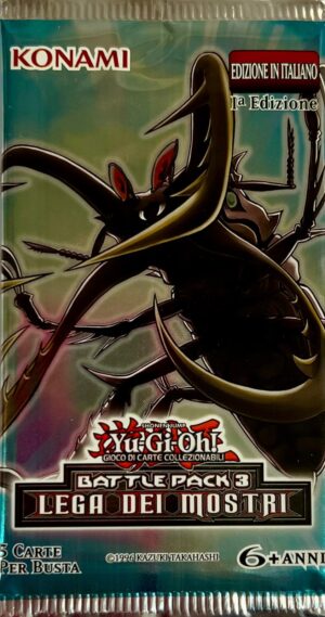 Yu-Gi-Oh! Battle Pack 3 - Lega dei Mostri - Prima Edizione - Busta Singola 5 Carte - BP03 - Artwork Coleottero Spade Incrociate