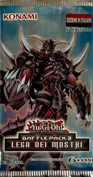 Yu-Gi-Oh! Battle Pack 3 - Lega dei Mostri - Prima Edizione - Busta Singola 5 Carte - BP03 - Artwork Custode Infernale EROE Malvagio